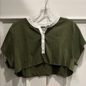 FP Movement by Free People Green and White Crop Top